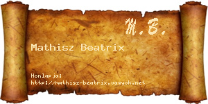 Mathisz Beatrix névjegykártya